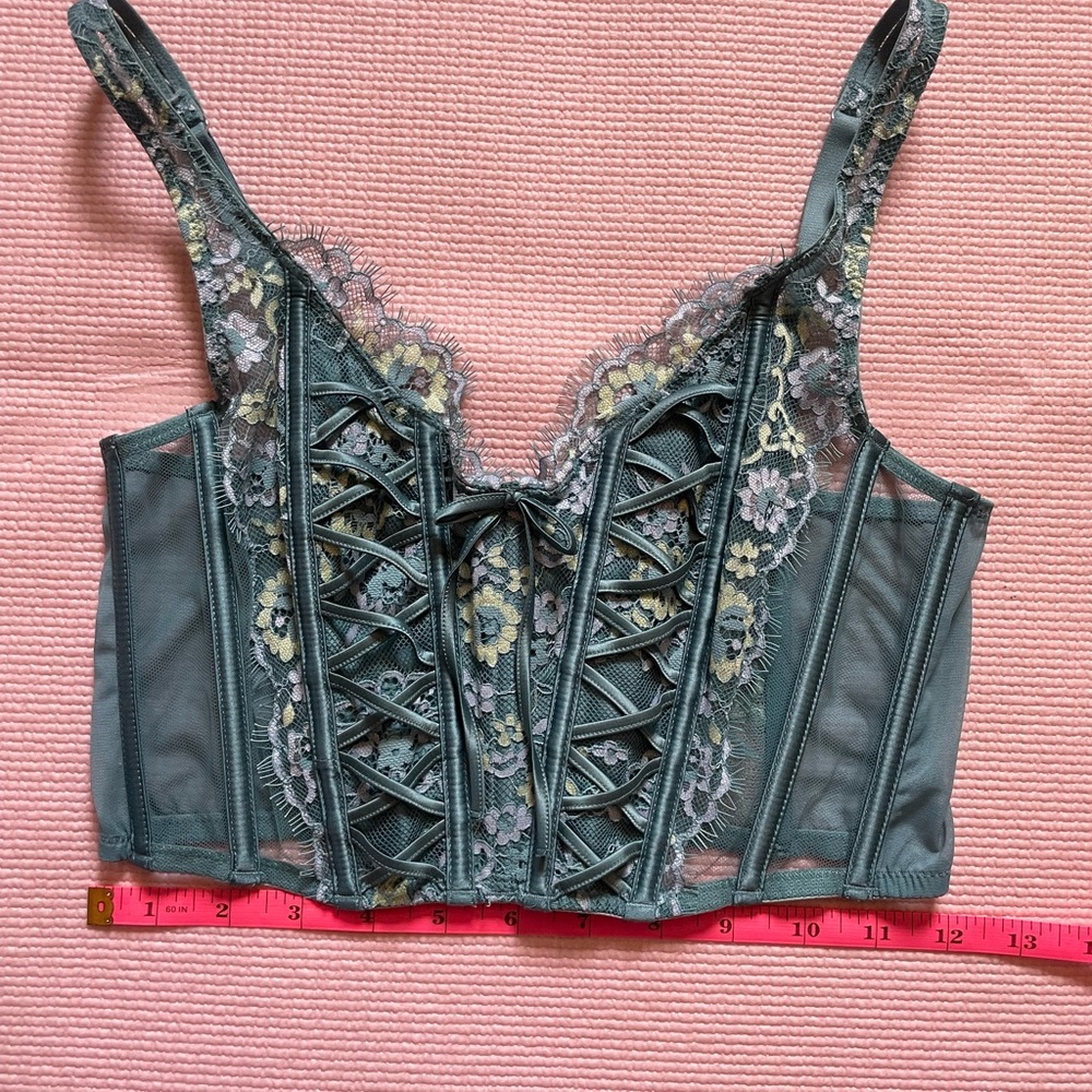 Victoria's Secret Teal Lace adjustable Corset